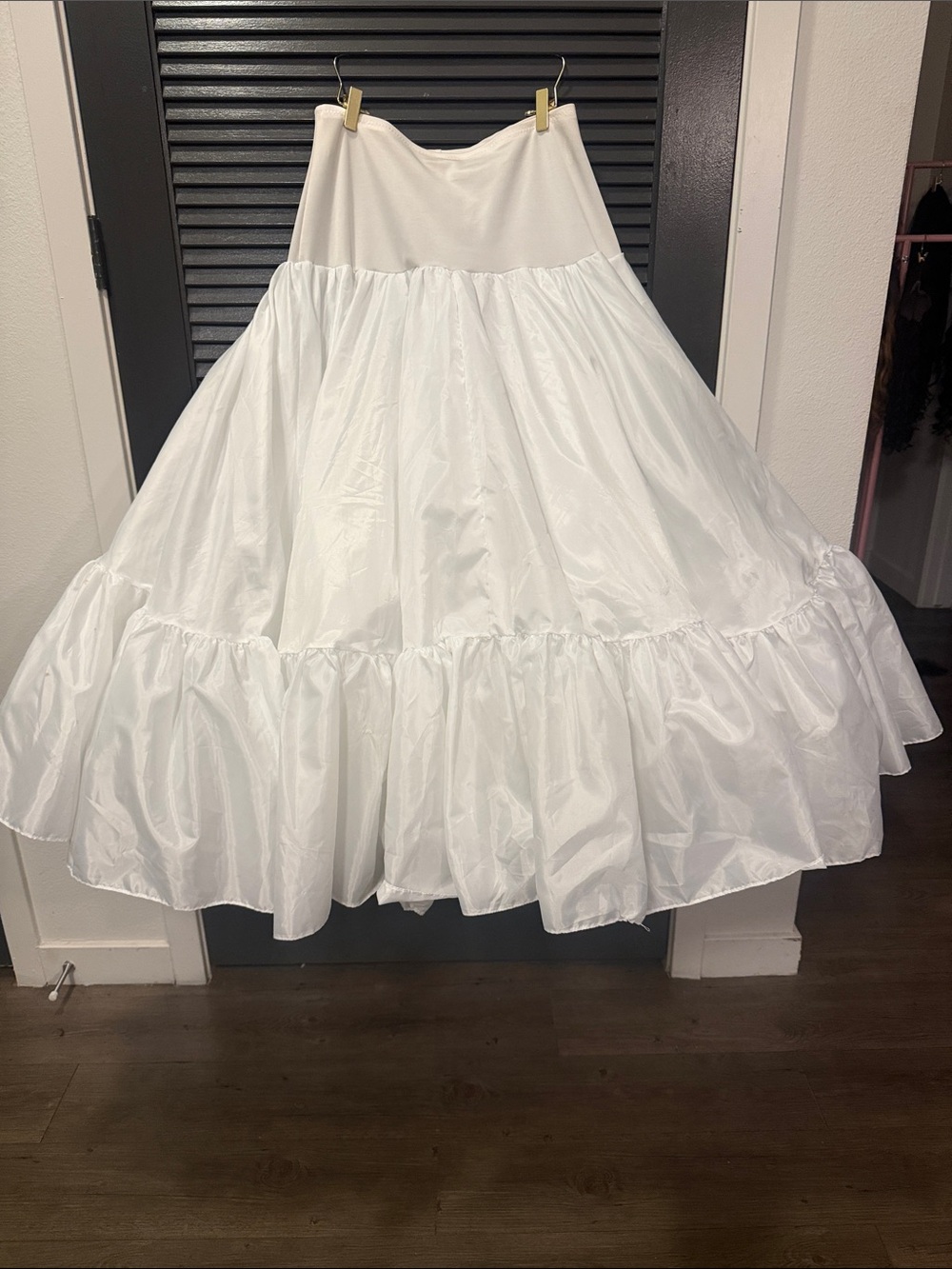 White Full Circle Crinoline Skirt for Women
